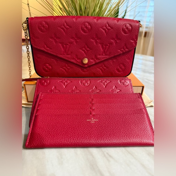 LV Empreinte Pochette Felicie Chain Wallet Cherry - Picture 1 of 16